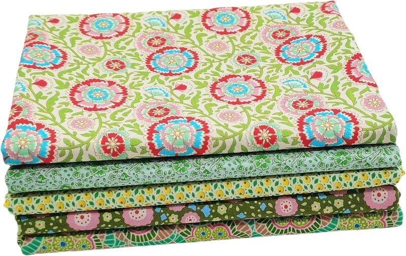 iNee Green Fat Quarters Fabric Bundles, Precut Cotton Fabric Squares for Sewing Quilting, 18 x 22 inches, Green - Image 3